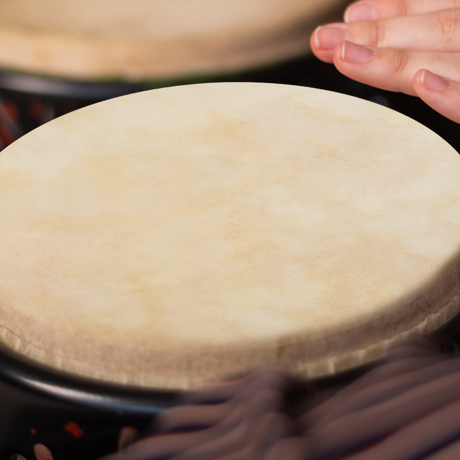Supvox Zubehör 2 Stücke Trommel Haut Ersatz 37 Cm Afrikanische Trommel Haut Deckt Leder Kopf für Afrikanische Instrument Ar- Ar- - Oud-Instrument