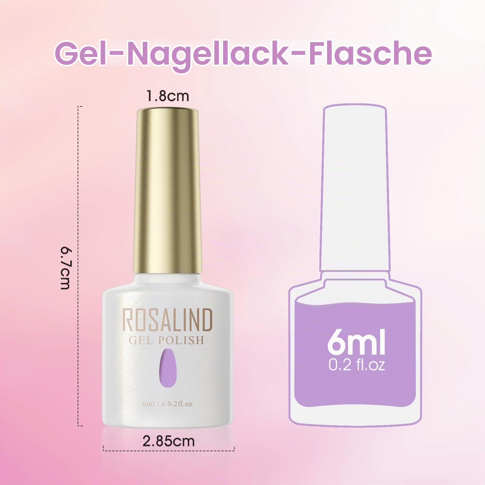 ROSALIND UV Nagellack Set, 50 Stück Rosa Grün Violett Blau Grau Gel Nagellack Set, Soak-Off UV LED Farbgel Gelnägel für Nagel Design Gel Nail Polish Geschenk