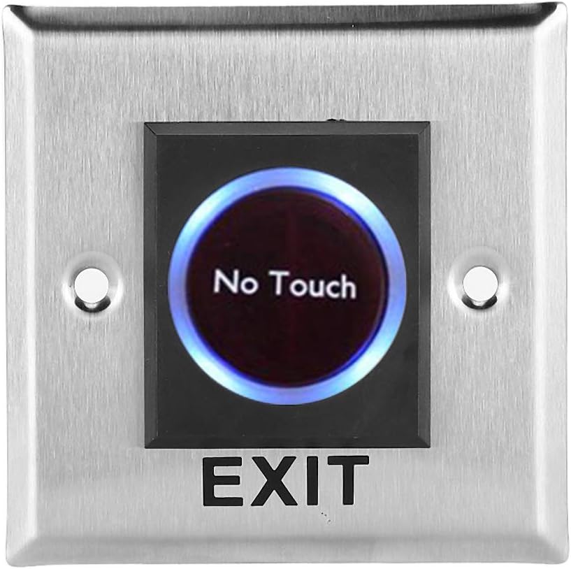 Infrared Sensor Switch, DC 12V Contactless No Touch Door Exit Button with Backlight for Access Control System, Touch-free Sensor Switch