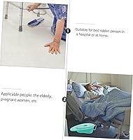 Vista 4 de 1 sartén de plástico con tapas con tapa, sartenes de plástico para mujeres discapacitadas con tapa, bandeja de cama para pacientes, color verde
