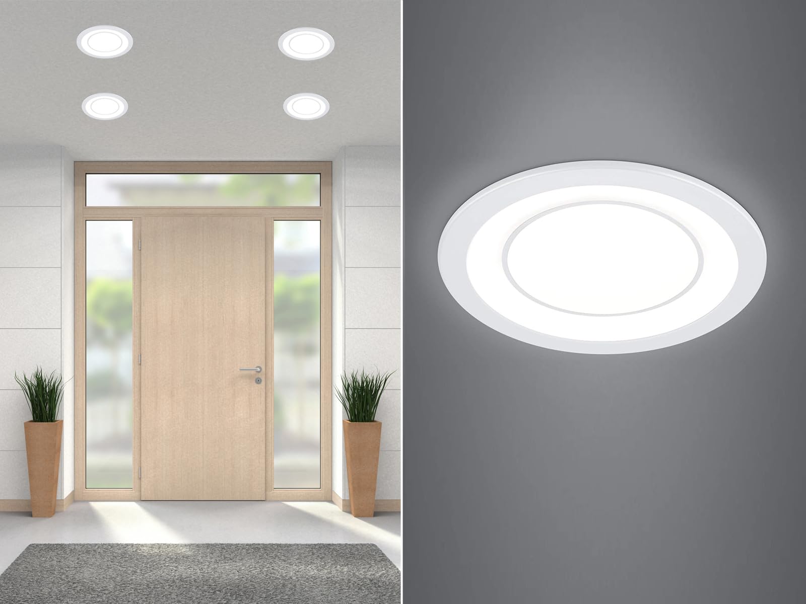 Trio Leuchten Foco LED empotrable Core 652610131, plástico, color blanco, incluye LED de 10 W