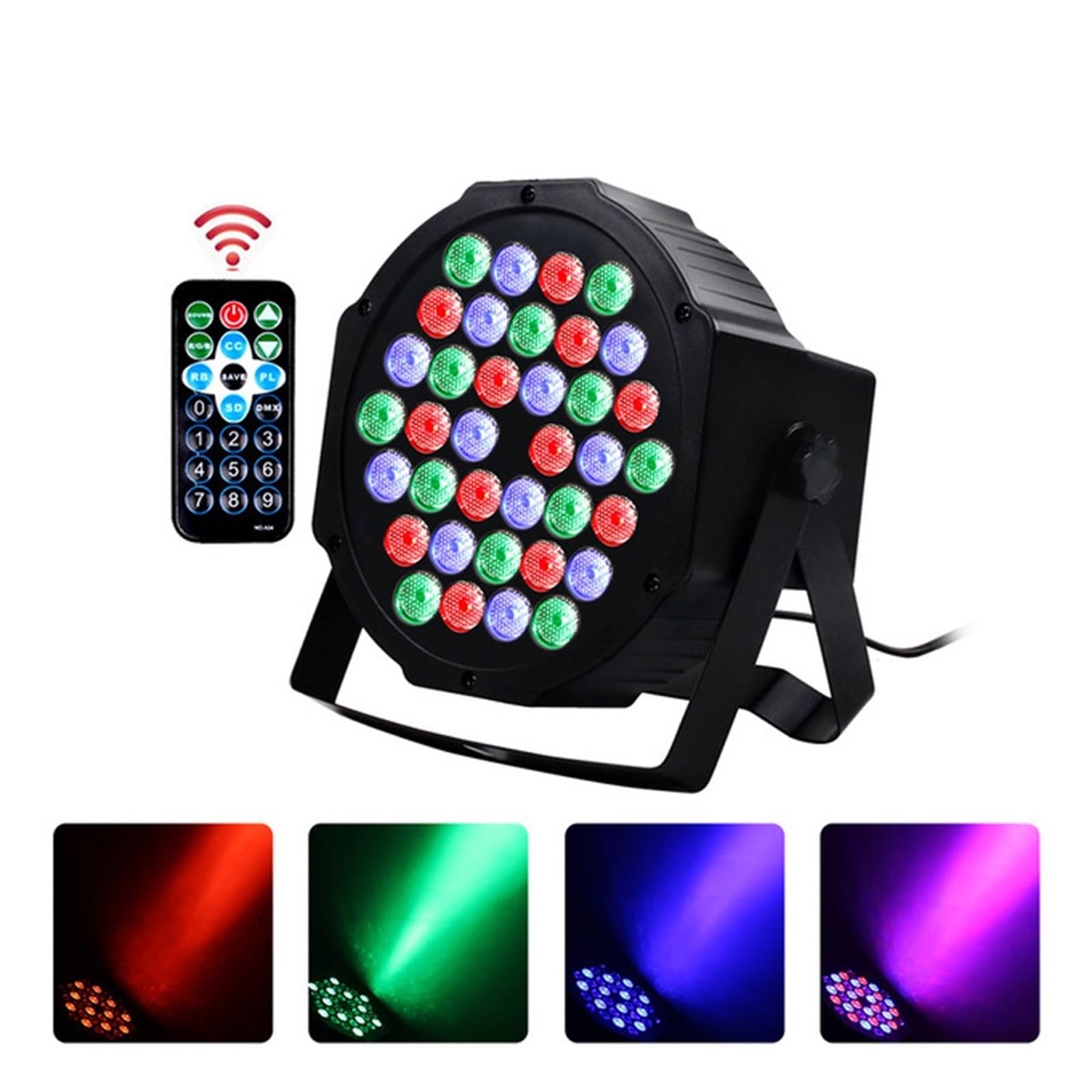 Światła imprezowe 36 LED RGBW 512 Stage Flat Par Efekt świetlny DJ Disco Party Holiday Christmas Bar Club Wedding Birthday Show Lights