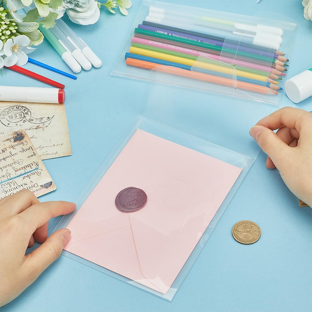 Briartw 50 Pack Clear 7x5" Storage Envelopes, Resealable Plastic Envelopes Pockets - View #14