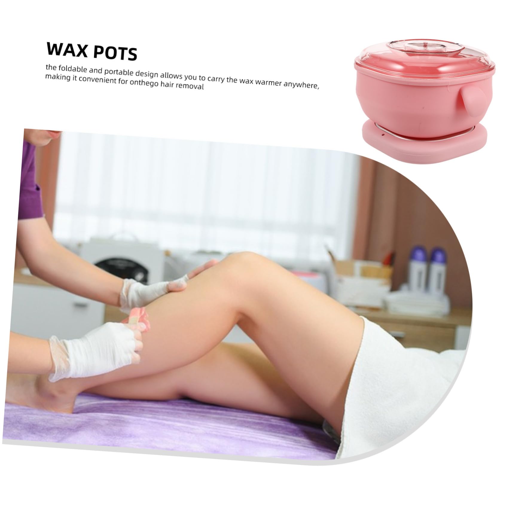 Scaldacera Elettrico Pieghevole in Silicone Rosa, per Gambe e Ascelle | Fusione Rapida e Uniforme, Uso Casa o Salone, Superficie Antiaderente, Facile da Pulire e Riporre