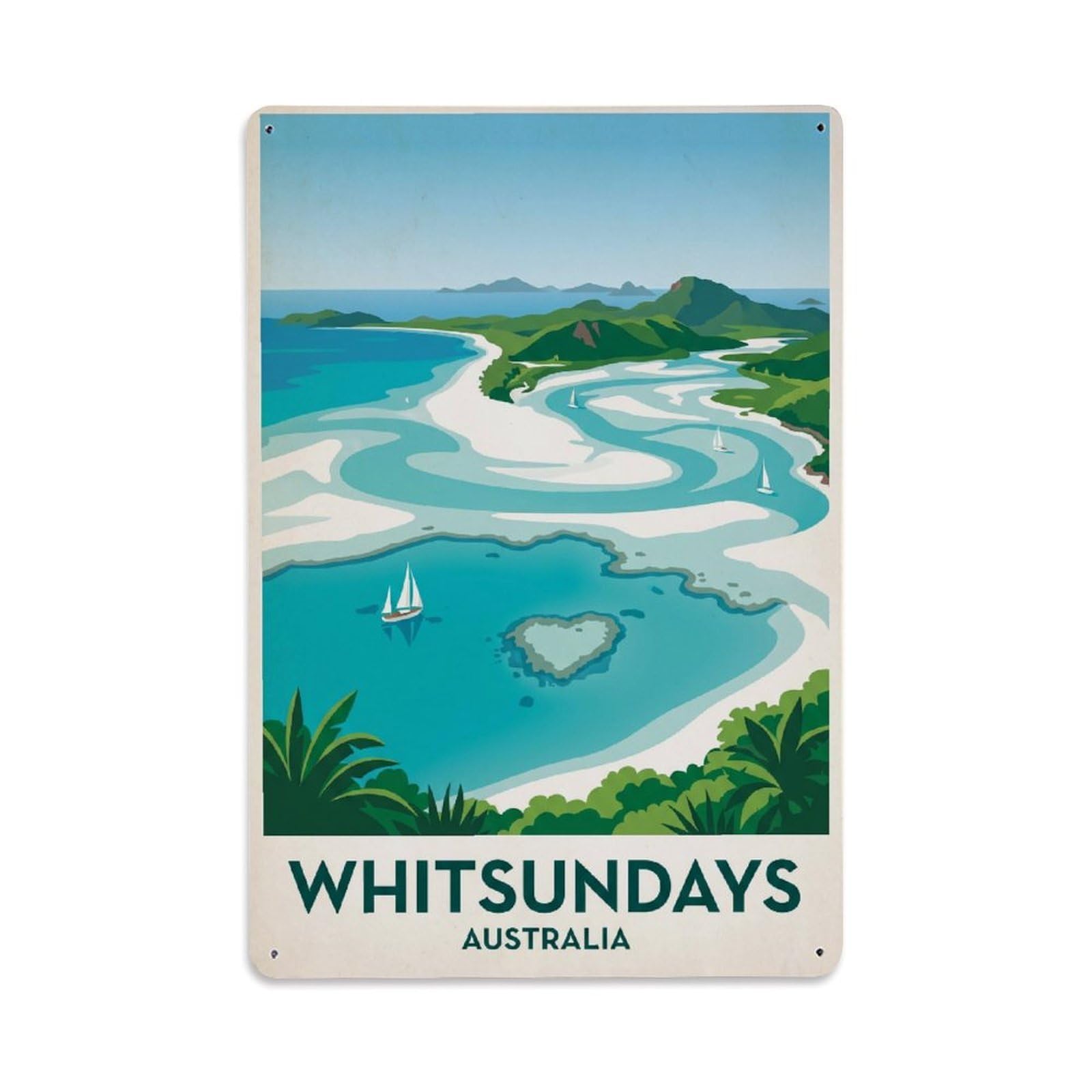 Metal Tin Sign Australia Whitsundays Retro Travel