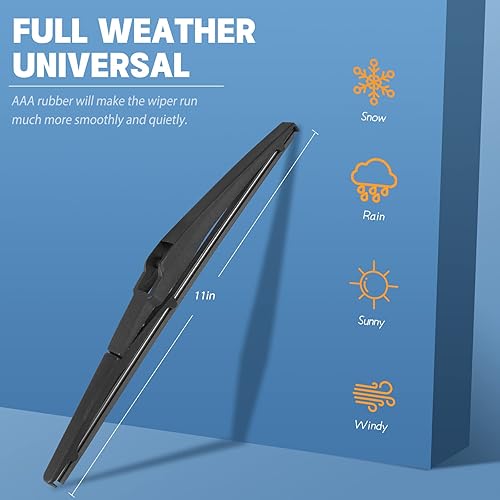 Miniatura 3 de MIKKUPPA Juego de limpiaparabrisas de 22"+21"+11" - Reemplazo para Jeep Grand Cherokee 2014-2023 - Limpiaparabrisas de gancho UJ para todas las