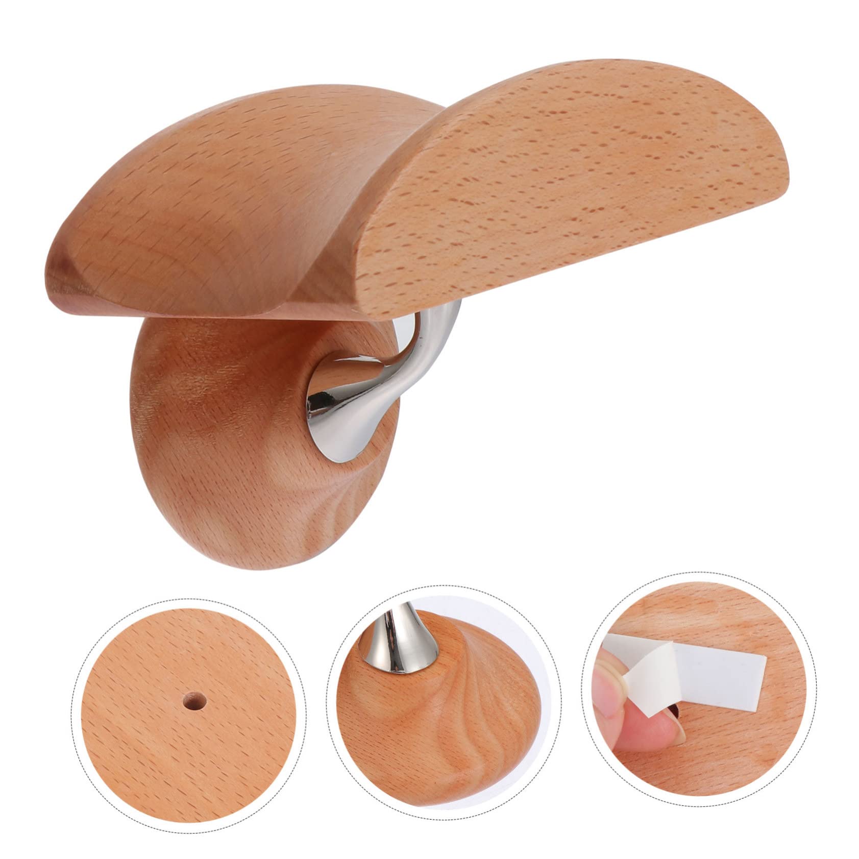 UKCOCO 2juegos Soporte De Auriculares De Pared Soporte De Madera Natural Para Auriculares Estante Duradero y Fácil De Instalar Diseño Daño La Pared