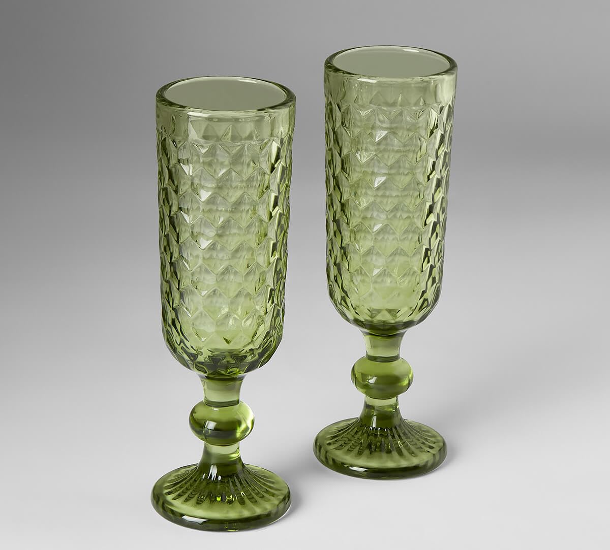 India Circus by Krsnaa Mehta Mint Embossed for Red & White Wine, Champagne, Water, Juice, Mocktails & Cocktails Glasses | Ideal for Gifting, Set of 2 (150ml Each) 1