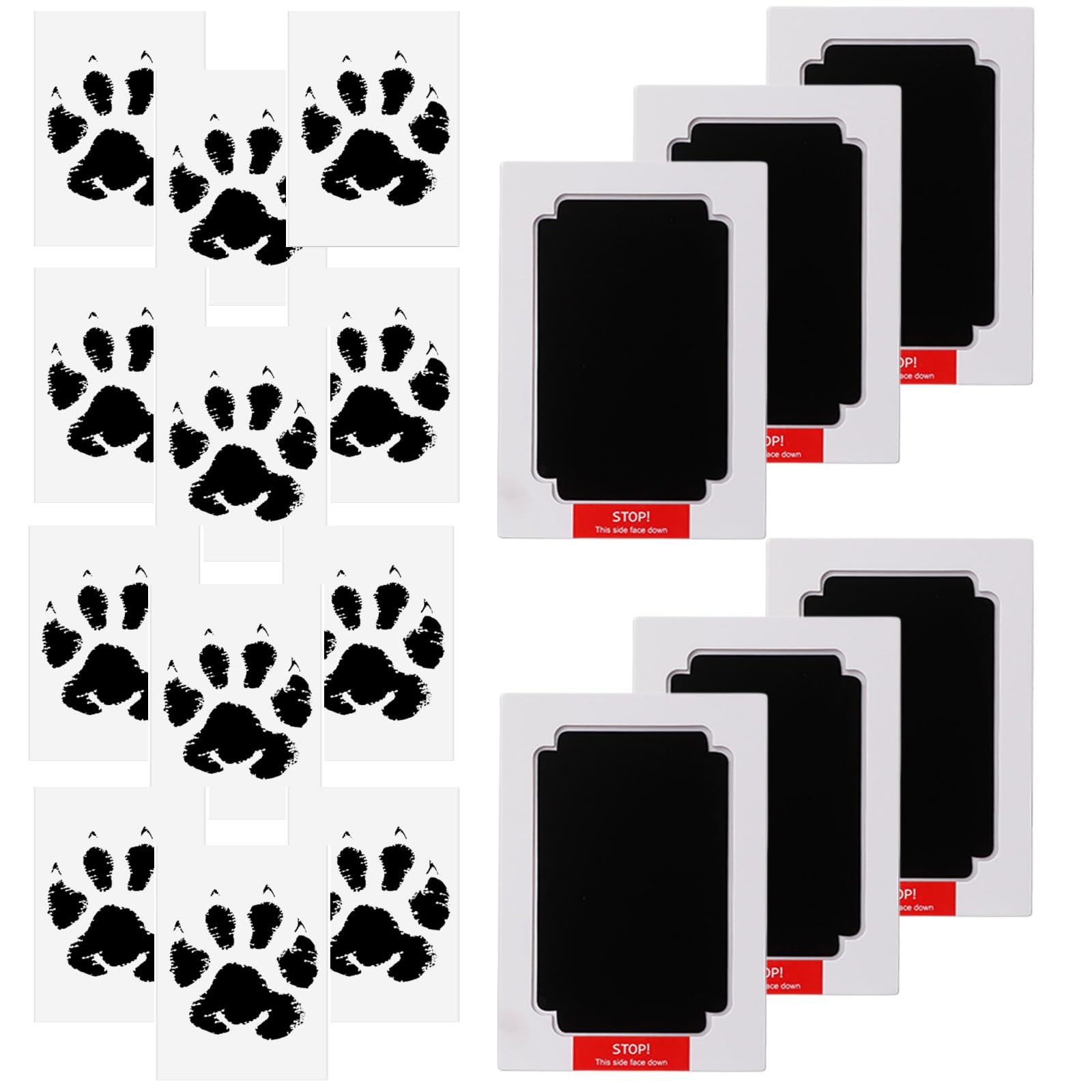 6 Set Pet Paw Print Kit for Small Pet,Dog Paw Print Kit 6 x Puppy Pawprint Ink Pads with Clean Touch 12 x Imprint Cards,Pet Paw Print Inkless Print Kit for Puppy&Kitten,No-Wash Print Pad Set for Pets
