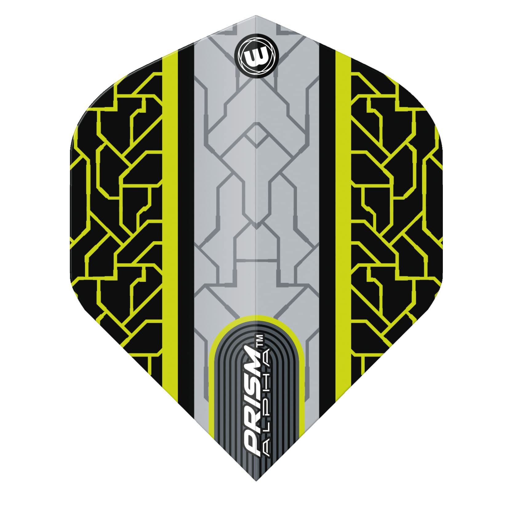 Winmau Prism Alpha Circuit Black & Yellow Dart Flights - 1 Set per Pack (3 Flights in Total)