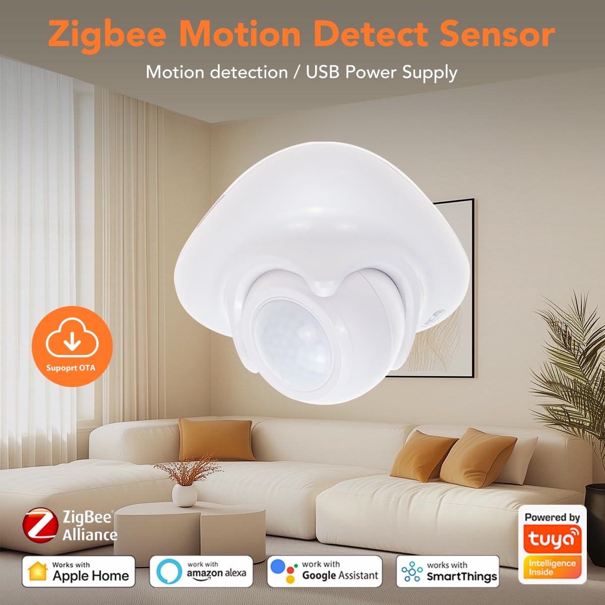 Zigbee Bewegungsmelder (PIR + Radar) – Wiederaufladbarer AA-Batterie & Typ-C-Aufladung, 6 m Reichweite, funktioniert mit HomeKit, Home Assistant & Smartthings