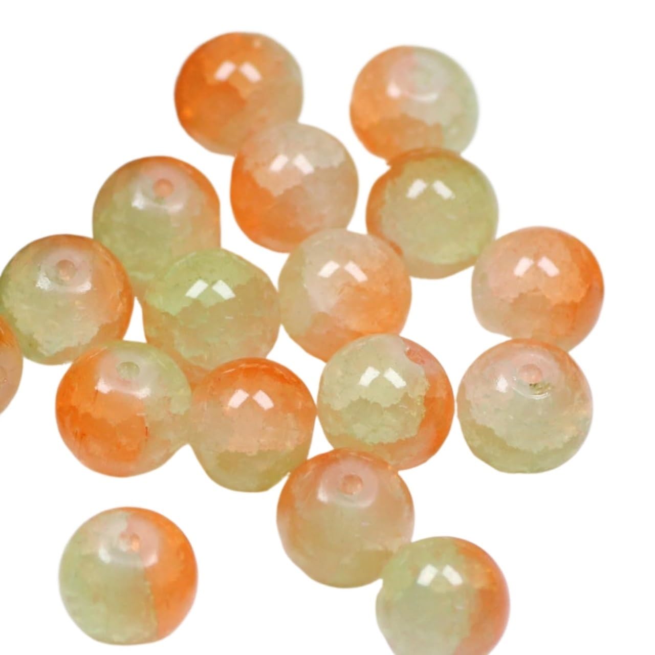 Perles en vrac 200 pièces de perles rondes craquelées colorées de 10MM en vrac