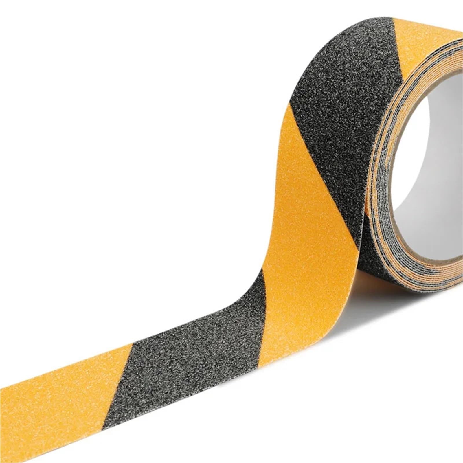 Nastro adesivo abrasivo in PVC da 5 m for scale Rampe antiscivolo for interni ed esterni per Scale(Balck-Yellow,5CM)