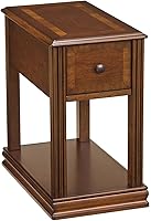 Signature Design by Ashley Breegin Chairside End Table with Drawer & Shelf, Brown Wood, Compact 13x22x23"
