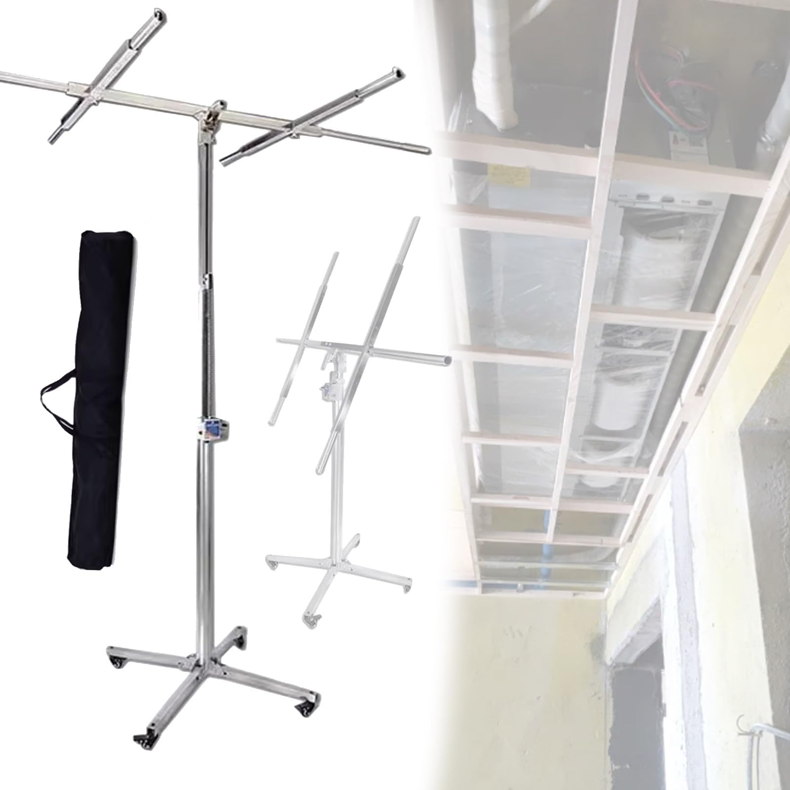 Gipskartonheber mit Rädern, 3,2/3,5/3,7/4,1 m, tragbarer Hebezeugheber für Trockenbauwände, 150 kg Tragkraft, Trockenbau-Rollheber, arbeitssparende Konstruktionswerkzeuge,4.1m