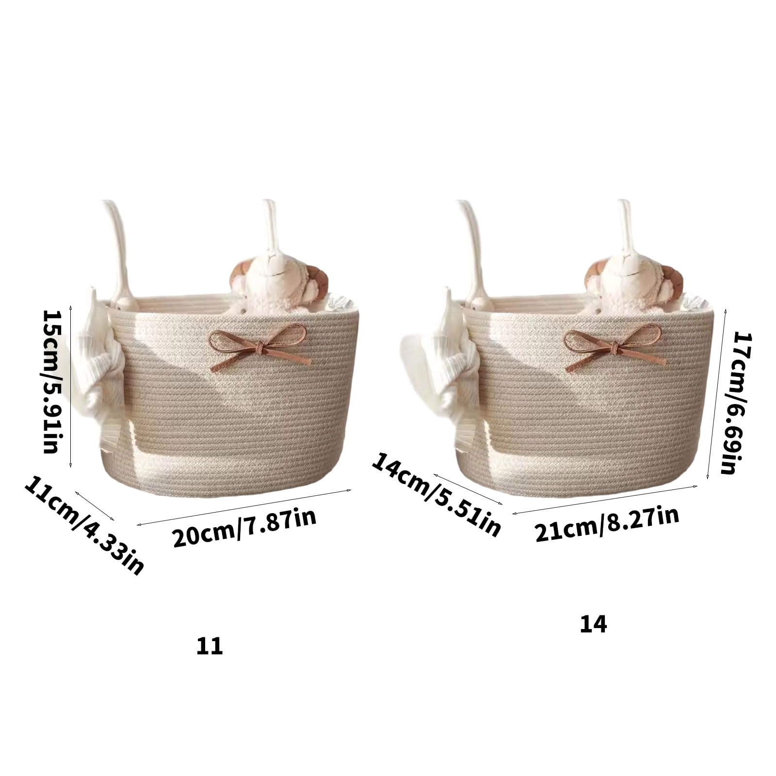 Organizer Portapannolini A Cesto In Cotone Intrecciato: Regalo Baby Shower Originale E Carino - 2