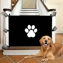 Retractable Cat Dog Gate No Drill Indoor Mesh Pet Safety Fence 43x30in