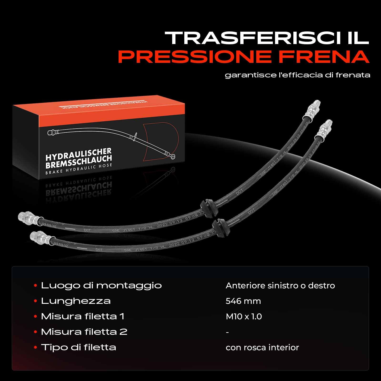 Frankberg 2x Tubi Freno Compatibile con Yar.i.s P9 Yar.i.s Verso P2 Yar.i.s P1 Replace# 9094702D77,2201558