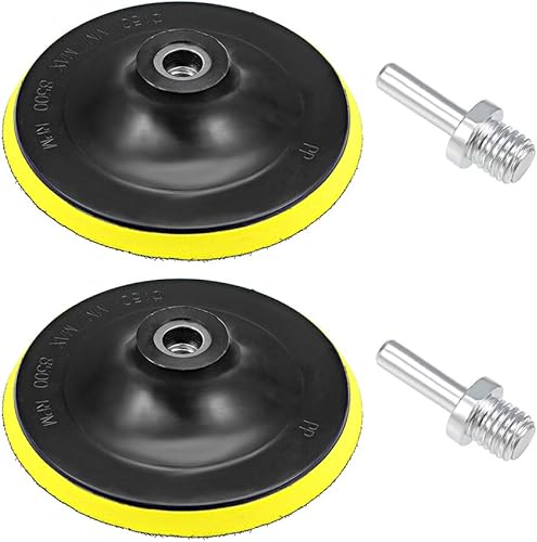 Miniatura 1 de uxcell Almohadilla de respaldo de gancho y bucle de 6 pulgadas, placa de soporte de pulido de lijado con adaptador de taladro M14 para lijadora de