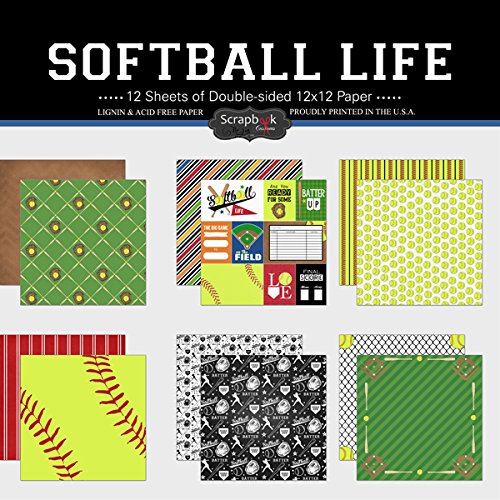Scrapbook Customs Tematyczny zestaw do scrapbookingu papieru, Softball Life