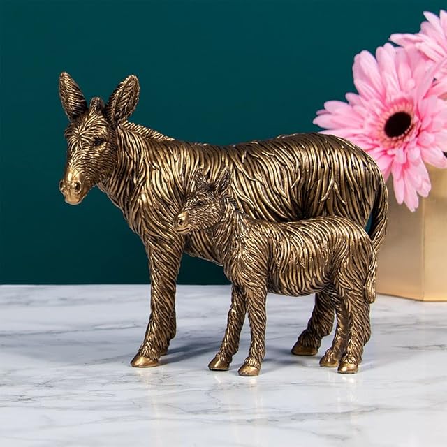 LEONARDO Reflections Bronzed Donkey and Foal Decorative Figurine