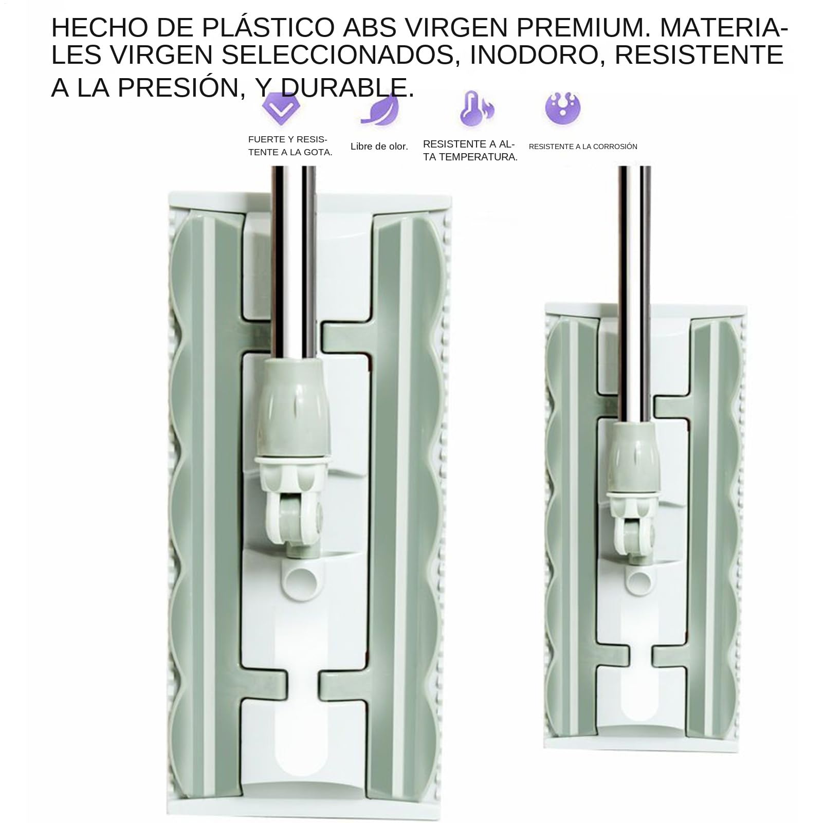 Mopa Plana De Microfibra Fregadora, 7 Almohadillas, Mango Telescópico | Mopa Giratoria 360 Grados para Seco y Húmedo Mantenimiento Diario Hogar Baño Cocina Tarima Azulejos Grandes Áreas