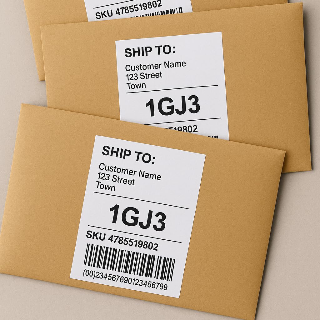 Etichette postali impermeabili per pallet, bianche opache, autoadesive, compatibili con stampanti a getto d'inchiostro e laser, per pallet, etichettatura postale, 1 x 2 (2 per foglio), 100 fogli