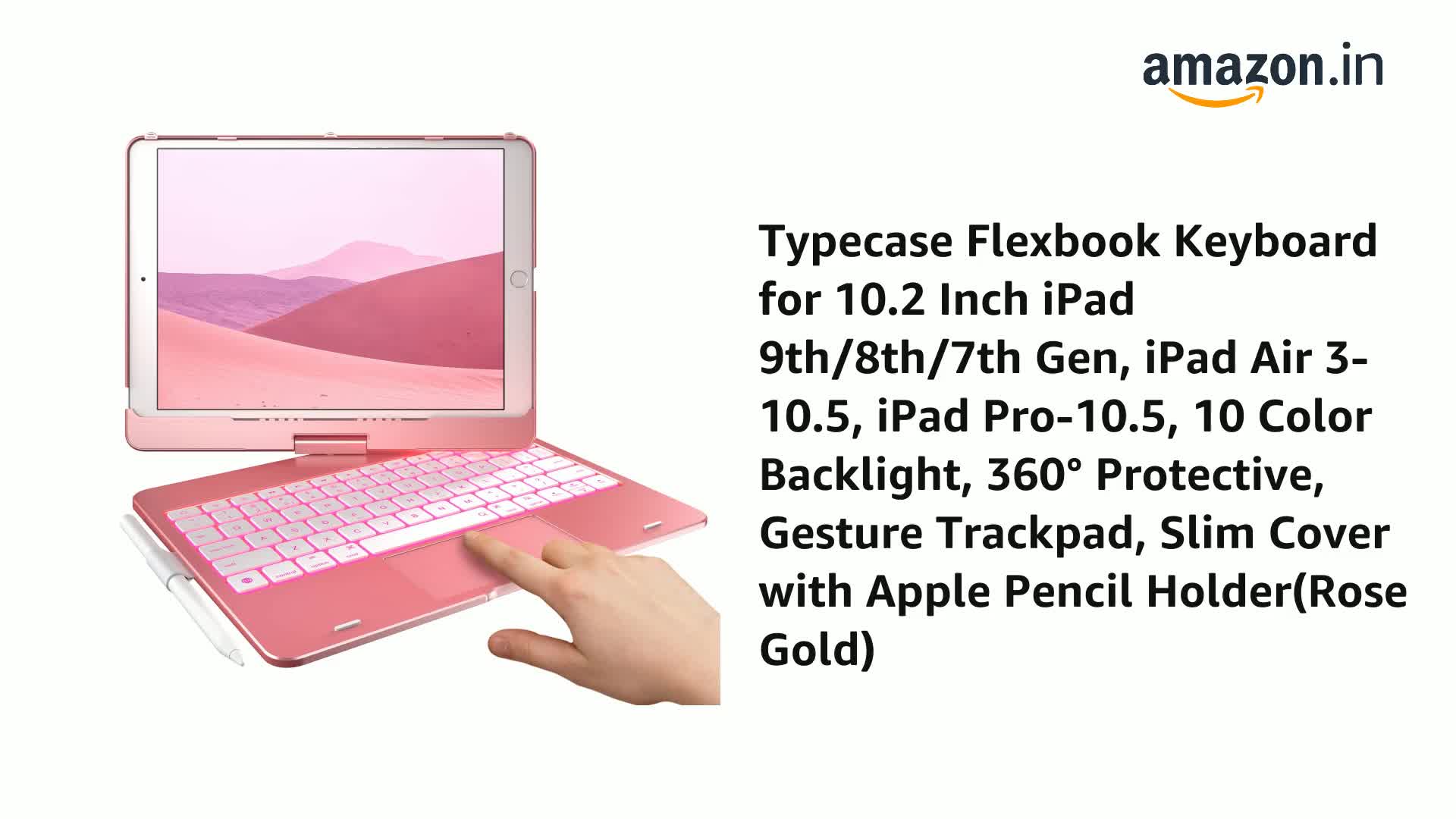 iPad Pro10.5 ローズゴールド 本体＋Smart Keyboard typecase Flexbook Keyboard for 10.2 Inch iPad 9th/8th/7th Gen
