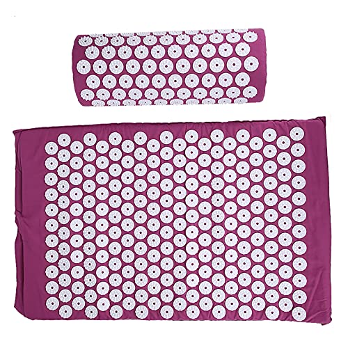 ZIZEV Relieve Pain Mat Massage Mat Headrest Acupressure Mat, for Home (Acupuncture Cushion Three-Piece Set Purple)
