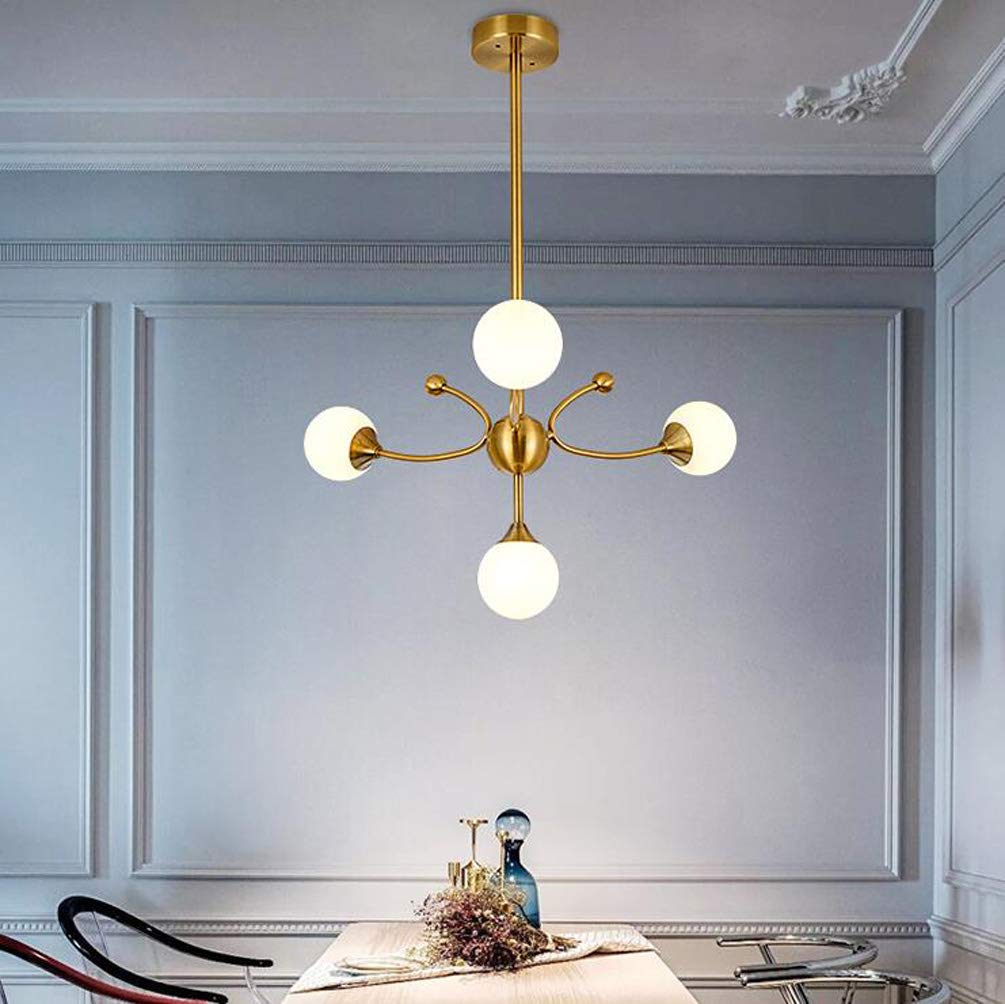 Lustre boule ronde créatif en verre pour éclairage de salon