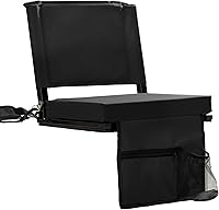 Vista 1 de Stadium Seats with Back Support for Bleachers, Folding Bleacher Seat Bleacher Chairs with Back and Cushion, Padded Stadium Chair with Shoulder