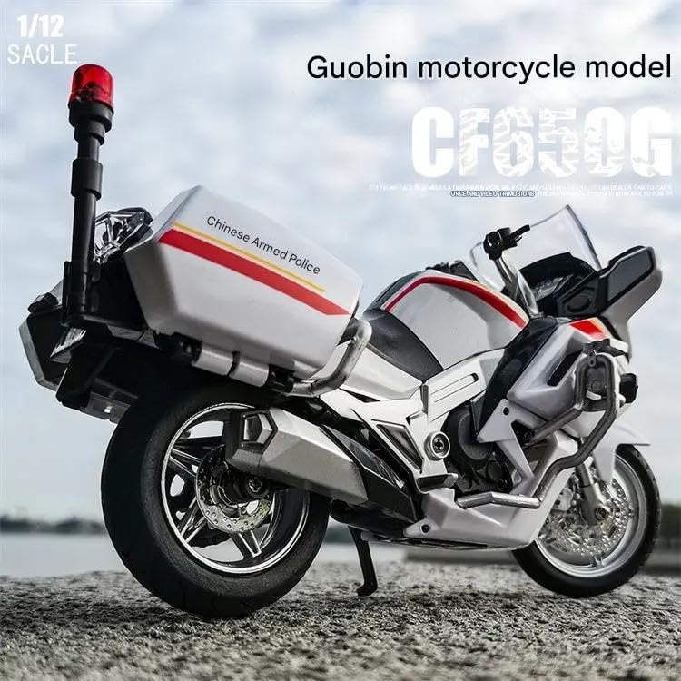 Image of FEXXA Police Motorcycle Toy - Pull Back Motorcycle Toys, Tiny Gift with Music Lighting, Latte Motorcycles Toy for Kids Boys Age 3-8 Year Old [NEW] (1:12 National Guard 650G Escort-White)