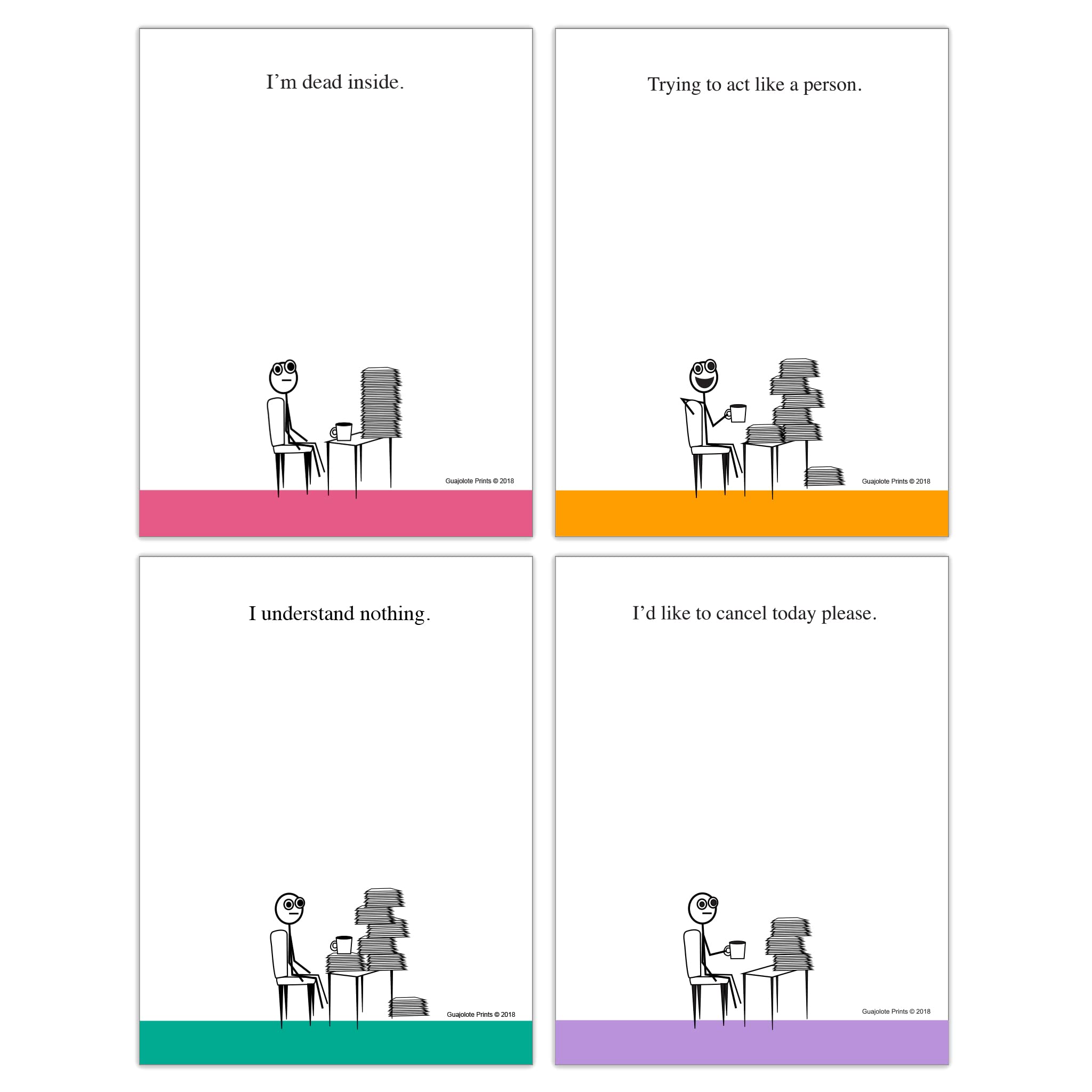 Guajolote Prints Blocchi per appunti assortiti divertenti per lavoro, ufficio (confezione da 12), 10,2 x 13,3 cm, 50 fogli