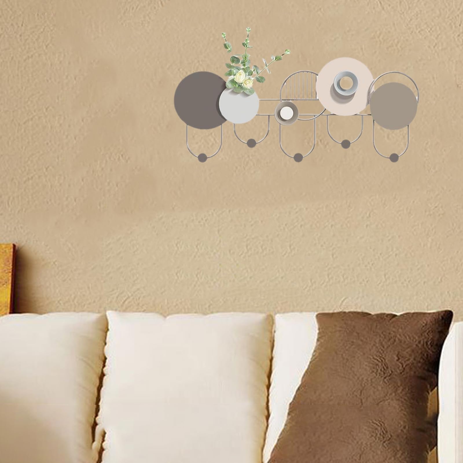 Attaccapanni da Muro Moderno,Appendiabiti da Parete,Attaccapanni da Parete con Ganci,Appendiabiti da Parete Bianco,Metallo,Decorazione della di Casa,per Mobili E Accessori