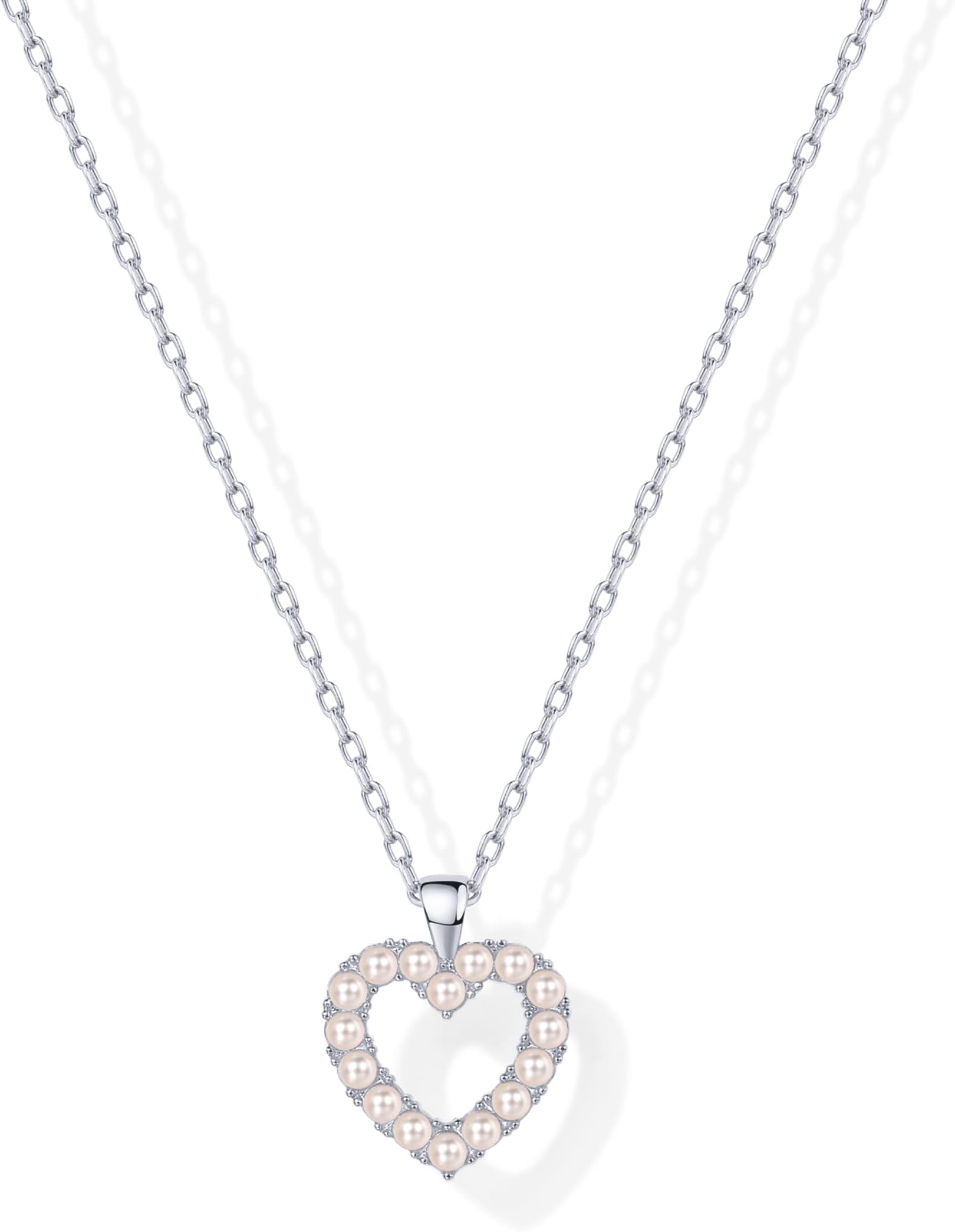 14K Gold Plated Cubic Zirconia Heart Necklace | Cute Dainty Love Pendant Necklaces for Women - Valentines Day Trendy Jewelry
