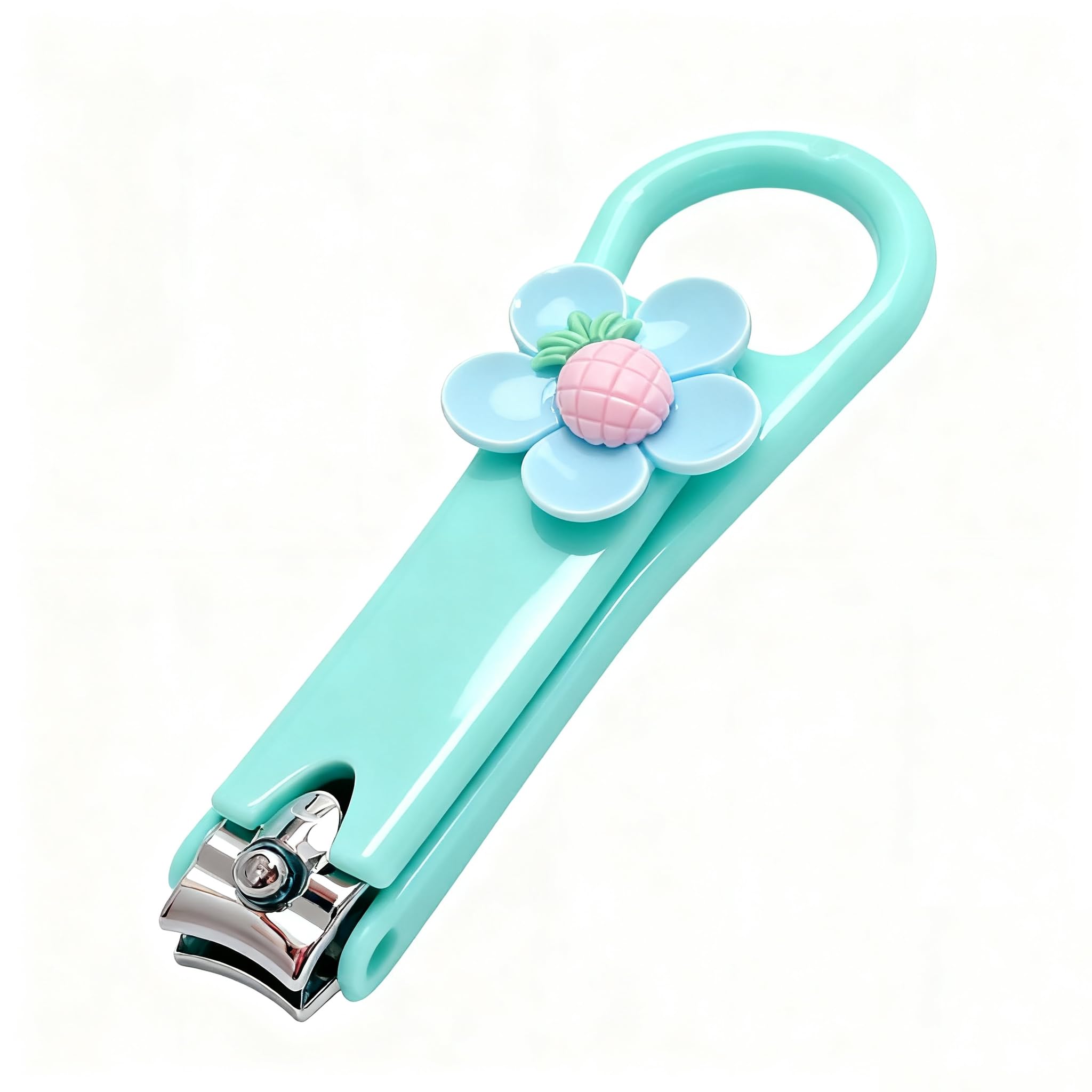 HOQOCAAPP Kids Nail Clipper Set, Blue Pineapple, Stainless Steel