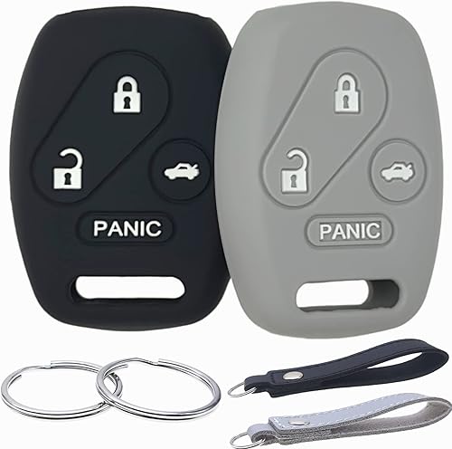 Funda de goma de silicona para llavero compatible con Honda Civic SI Hybrid EX Accord CR-V EX SE Pilot Element KR55WK49308 N5F-A05TAA N5F-S0084A