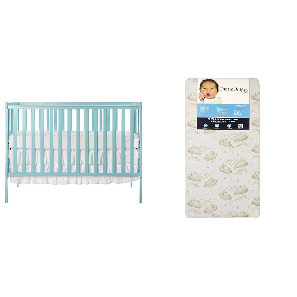 Photo 1 of Dream On Me Synergy 5 in 1 Convertible Crib with Dream On Me Spring Crib and Toddler Bed Mattress, Twilight