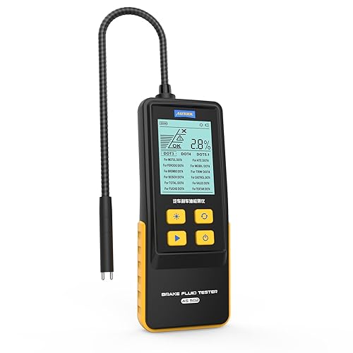 AUTOOL Probador de líquido de frenos, detector de humedad de líquido de frenos, probador DOT3 DOT4 DOT4 DOT5.1 con pantalla retroiluminada de 2.8