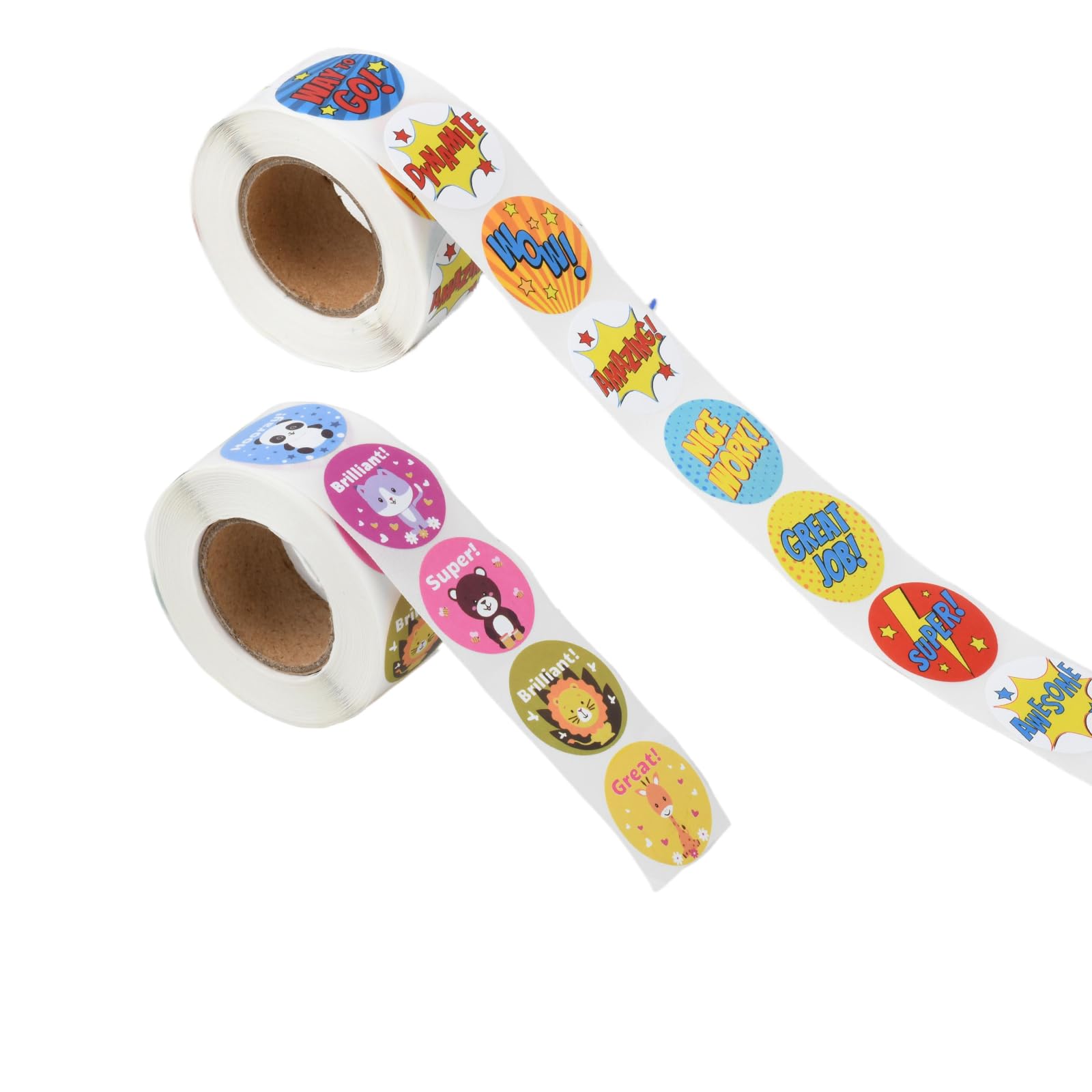 1000 Pcs Reward Stickers for Children, Animal Stickers Cute Designs, Colourful Motivational Stickers for Kids, Teachers and Parents, Easy Peel, Strong Adhesive