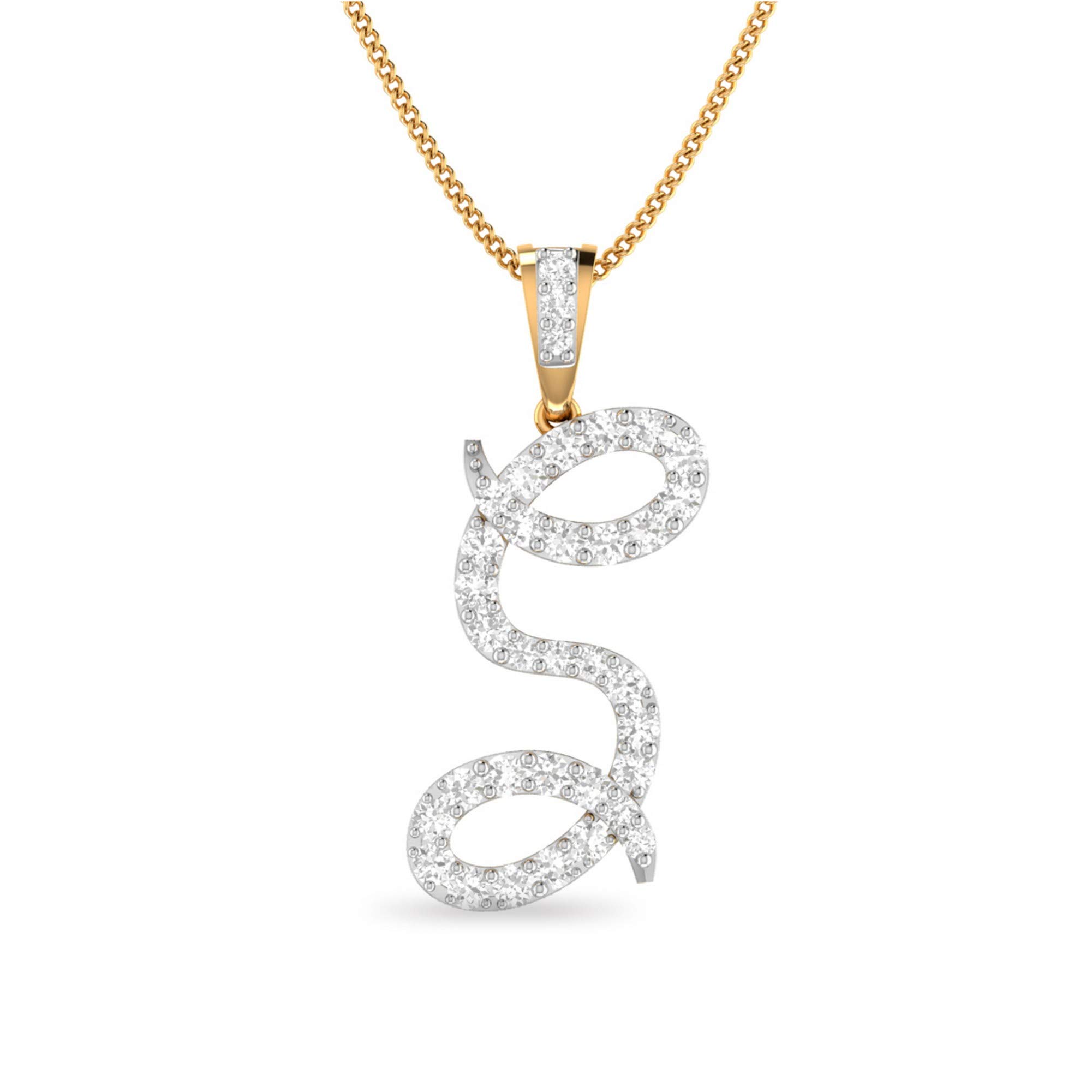 Yellow Gold and Solitaire Pendant for Women