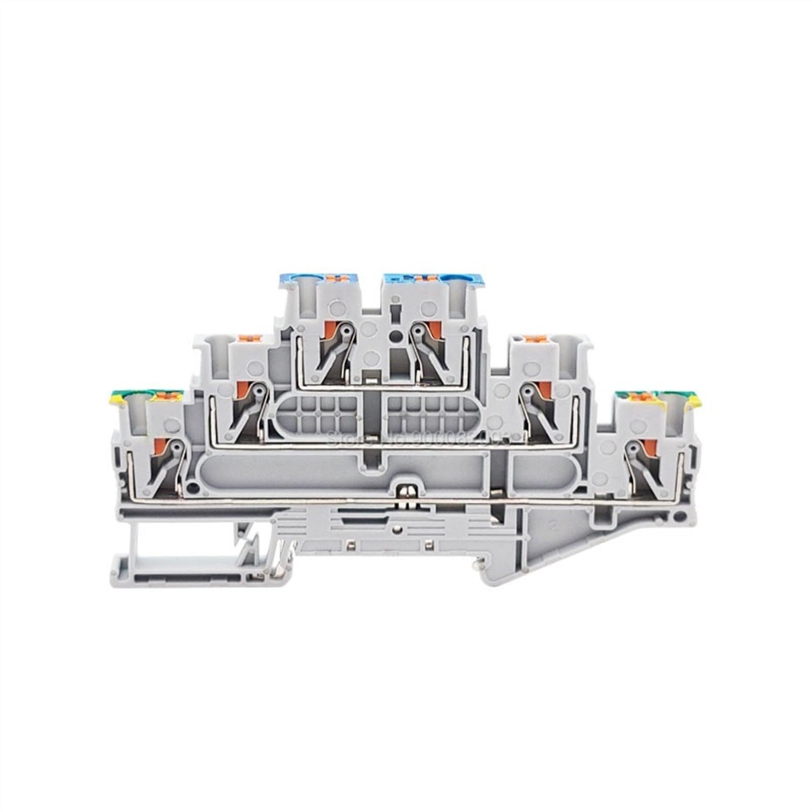 PT2.5-PE/L/N 3 niveles Bloque de terminales de carril Din tierra Modular Push-in 2,5mm cable de conexión a tierra conector eléctrico PT2.5-3L-PE (Color : PT2.5-PE-L-N, Size : 10 Pcs)