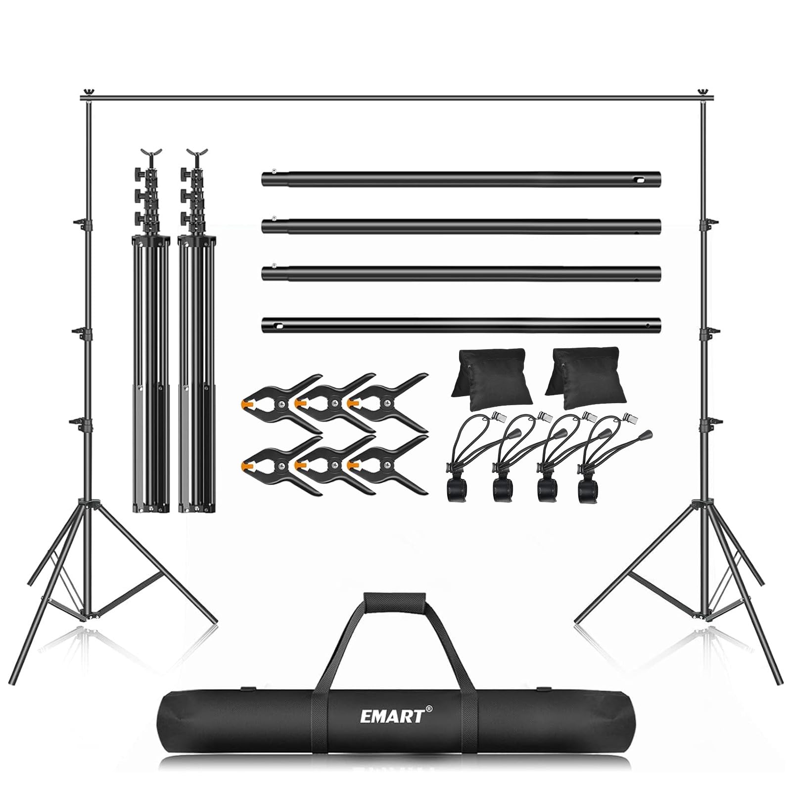 EMART Supporto Per Sfondo Fotografico 3 M X 3,6 M Regolabile E Borsa Per Trasporto Per Studio Fotografico, Video, Ritratti E Fotografia Di Prodotti