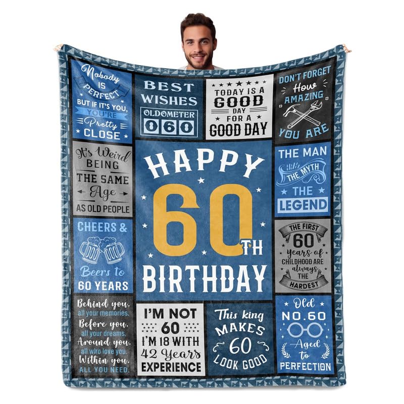 60th Birthday Gifts for Men, Birthday Gifts Blanket, Best 60th Birthday Gifts for Men, 60 Year Old Birthday Gifts for Men, Funny 60th Birthday Gift for Men, 1964 60th Birthday Gifts for Men Blanket