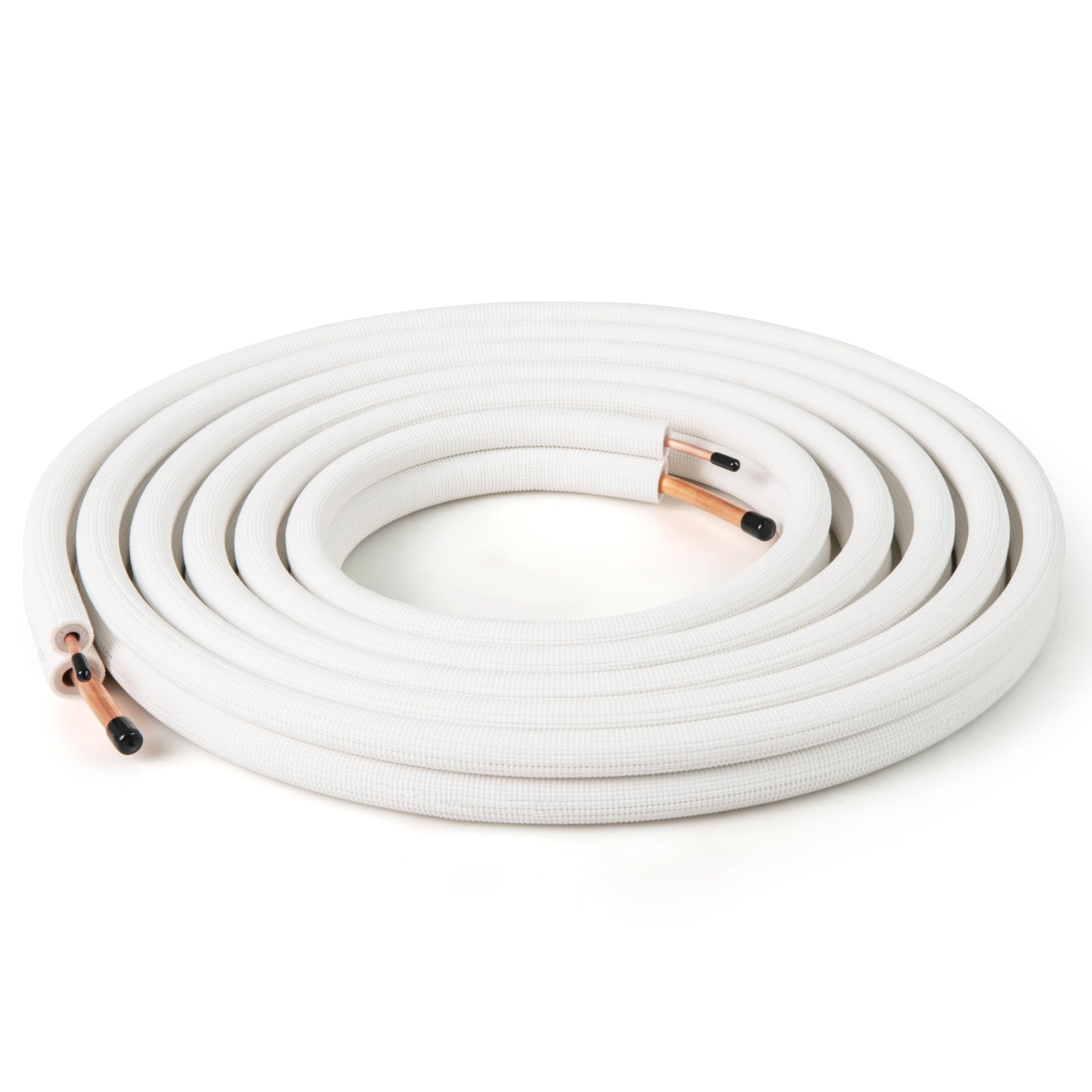 ARLIME 25 Ft. Mini Split Line Set, 1/4" & 1/2" O.D. Copper Pipes w/ 3-layer Insulation, PE Insulated Copper Coil Tubing Extension Set for AC Unit,