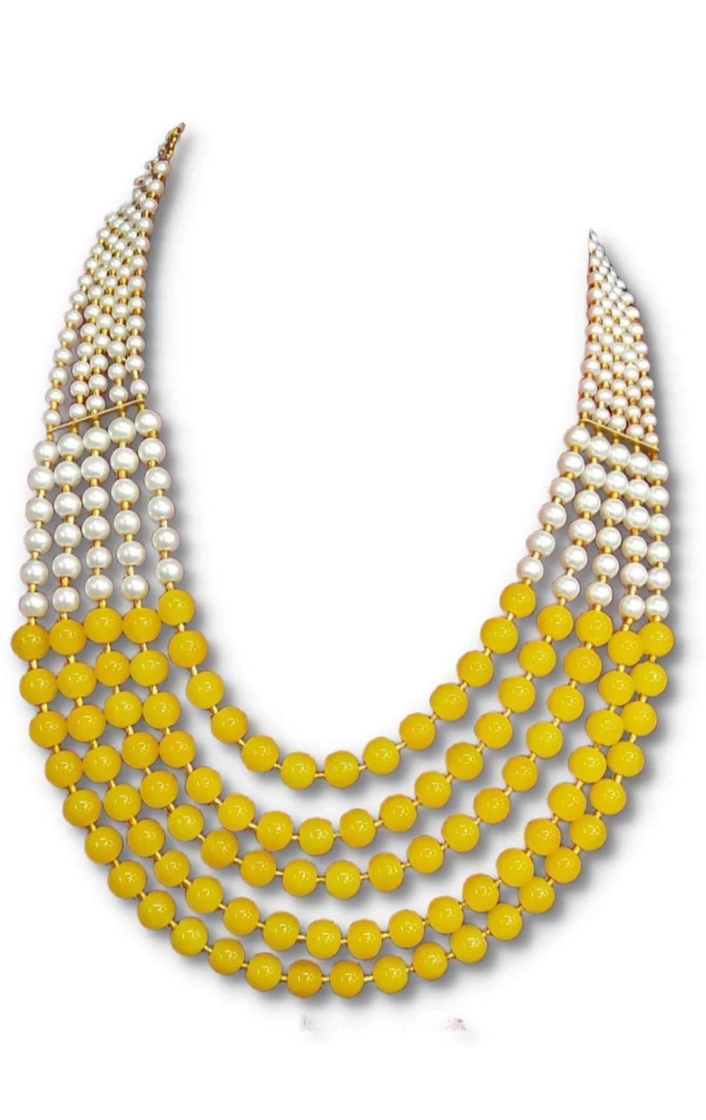VINAYAK CREATIONS White + Yellow Pearl Multi String Five Layered Rajasthani Style Vintage Trendy Necklace for Wedding Jewellery For Women & Girls (Yellow) Jewelry Gift for Women (B0CVL3Z1RH) Amazon Price History, Amazon Price Tracker