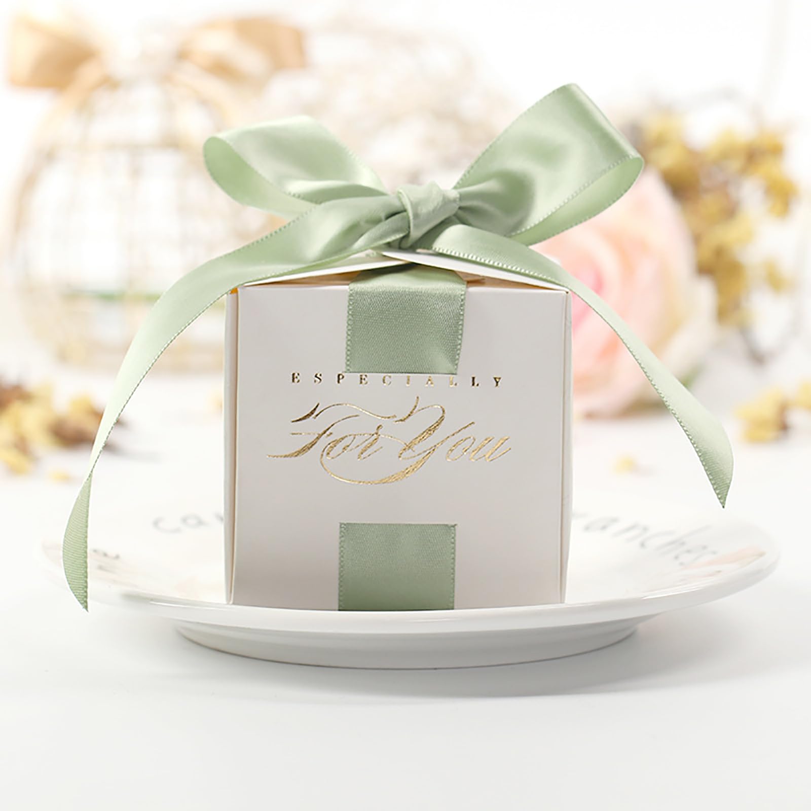 30 Boîtes à Dragées Mariage Avec Rubans - Faveurs Anniversaire, Baptême | Cadeaux Petits Cadeaux événement (Bleu)