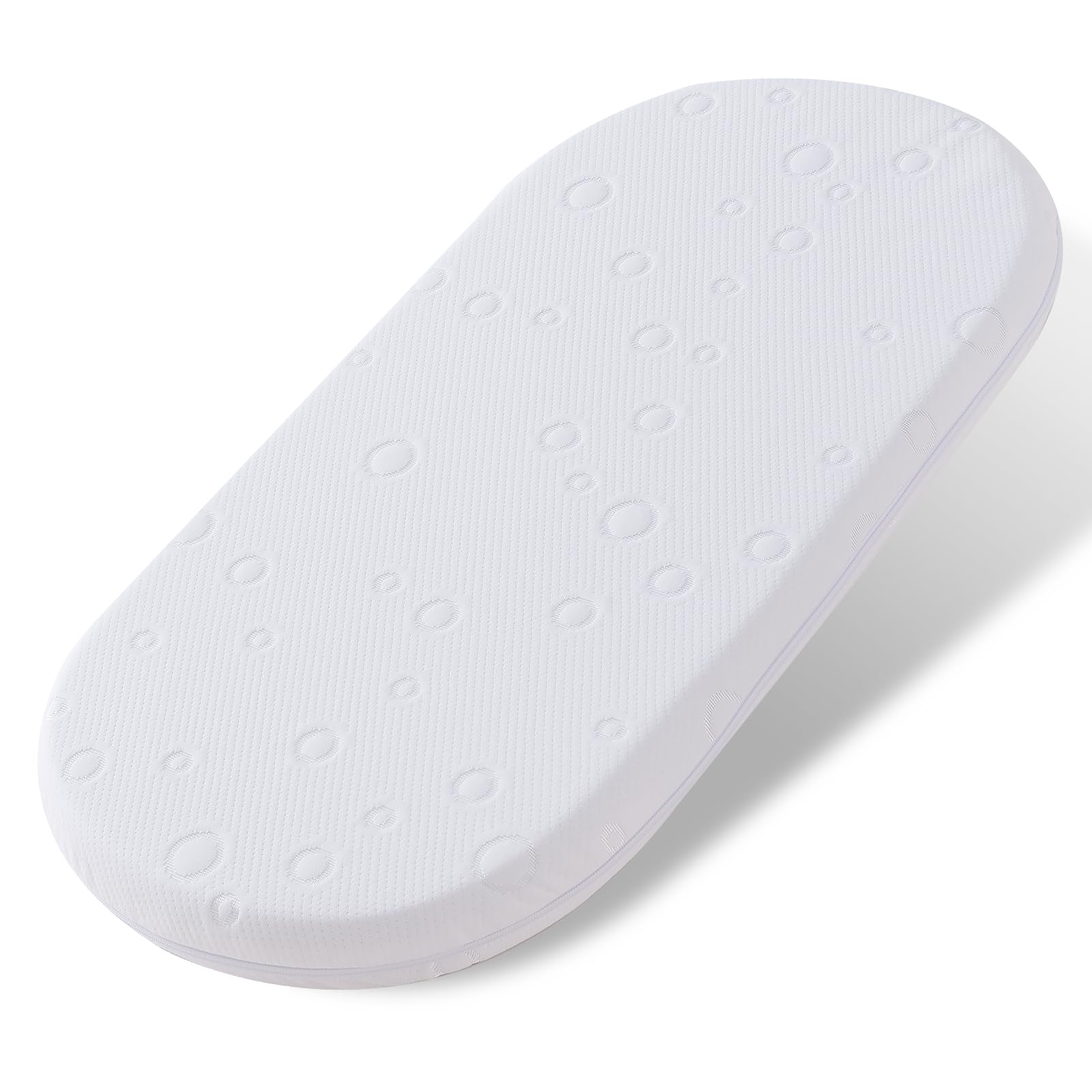 Baby Bassinet Mattress Topper, 30" x 15" x 2" Dual Sided Gel Memory Foam Mattress with Breathable Removable Soft Cover Fit for Most Moses Basket and Dream On Me Lacy Bassinet