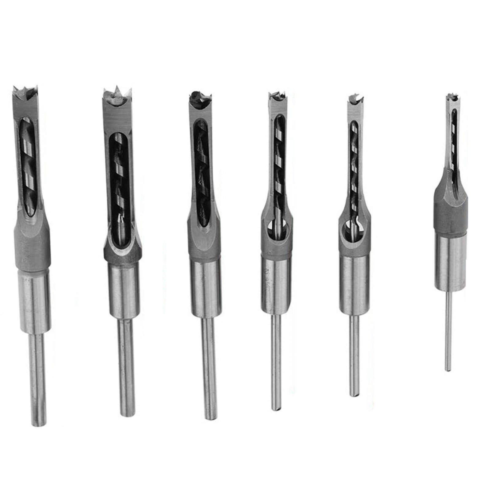 lyrlody Lot de 6 Forets Carrés en Acier Rapide HRC 48 50 pour Métal et Bois Section Carrée Haute Précision Compatible Perceuse Électrique et Mortaiseuse