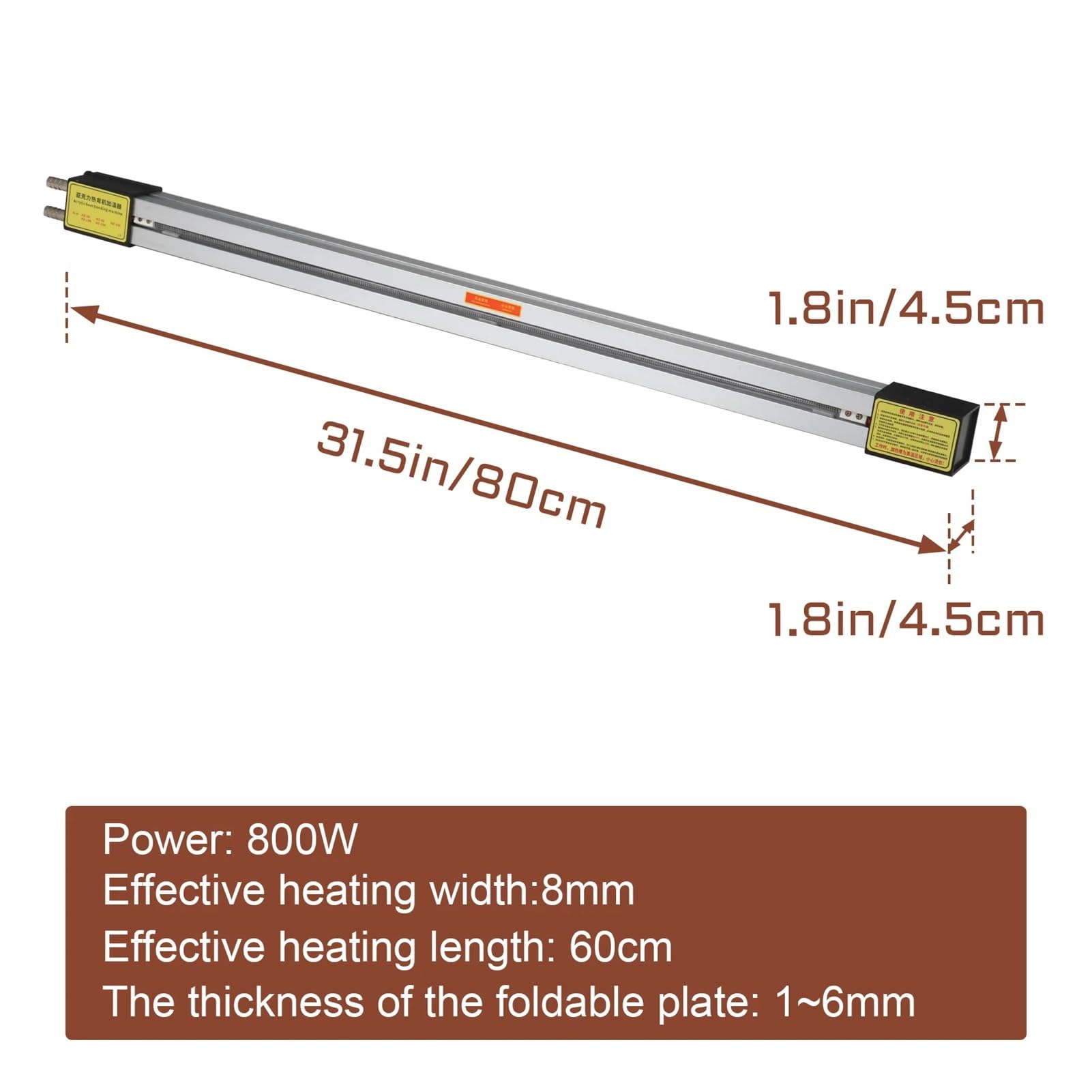 Máquina dobladora de calor de acrílico de 60 cm, placas orgánicas, dobladora de acrílico de 23 pulgadas para placas de plástico, dispositivo de doblado de tablero de plástico PVC para hacer carteles